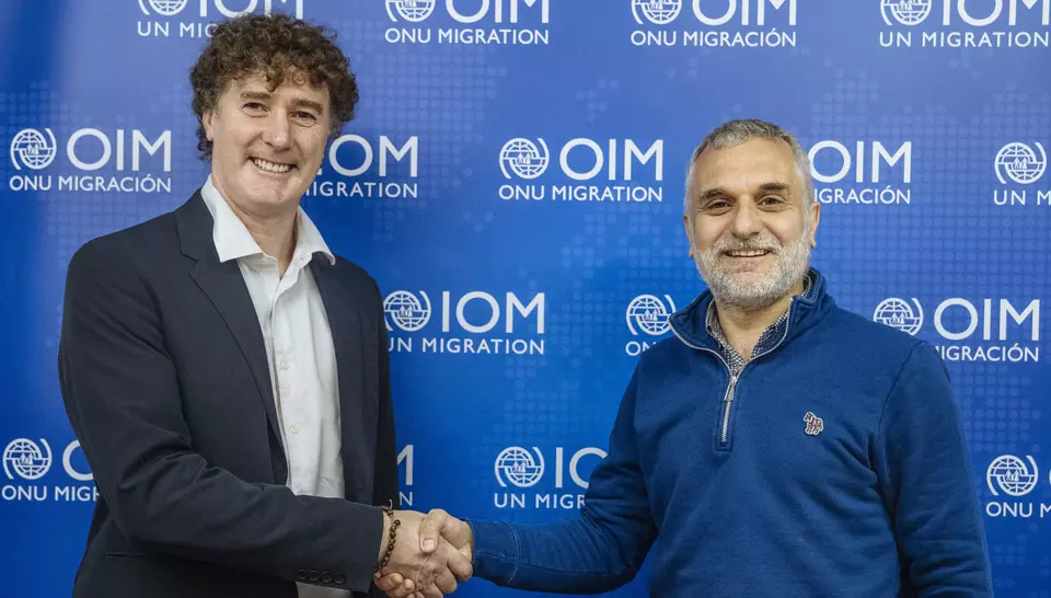 David Poinard, Délégué général de la fondation Veolia, et Federico Soda, Directeur opérations l'OIM