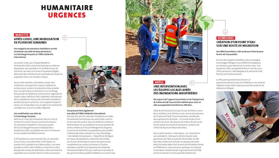 Fondation Veolia - Rapport annuel 2024, Missions d'urgences humanitaires