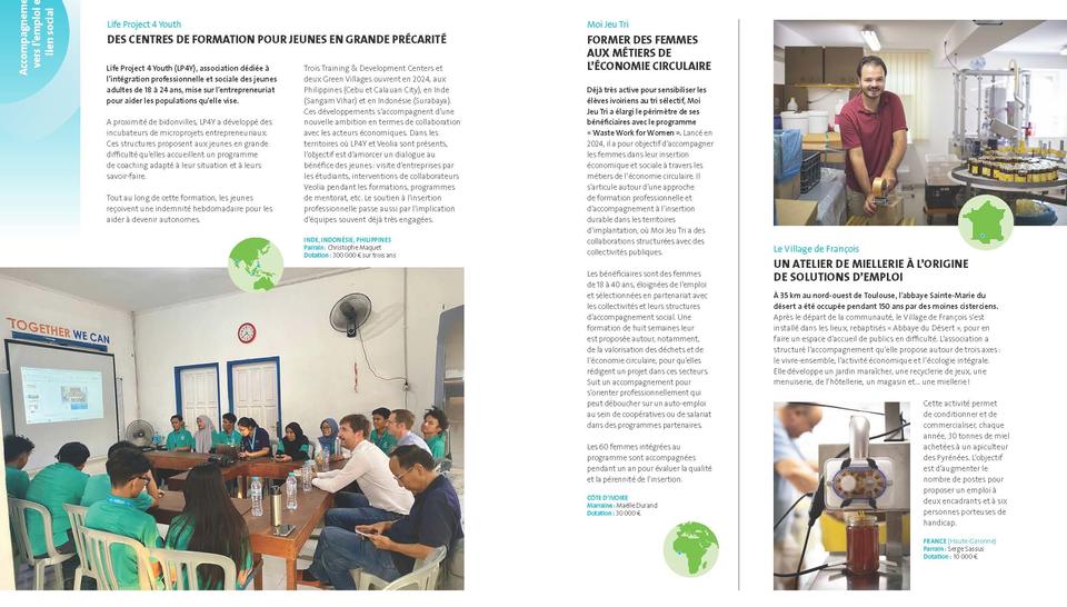Fondation Veolia - Rapport annuel 2024, projets soutenus, Insertion et lien social
