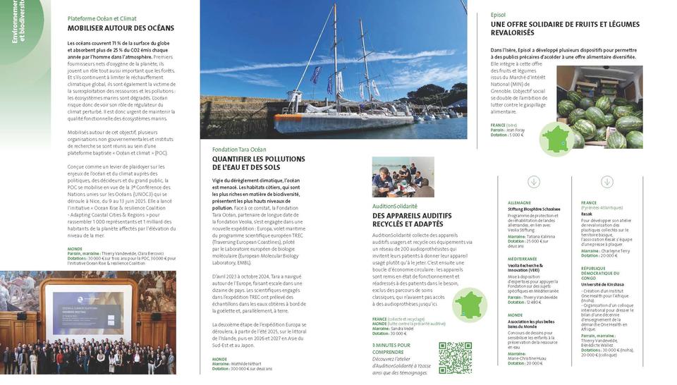 Fondation Veolia - Rapport annuel 2024, Projets soutenus, Environnement et biodiversité