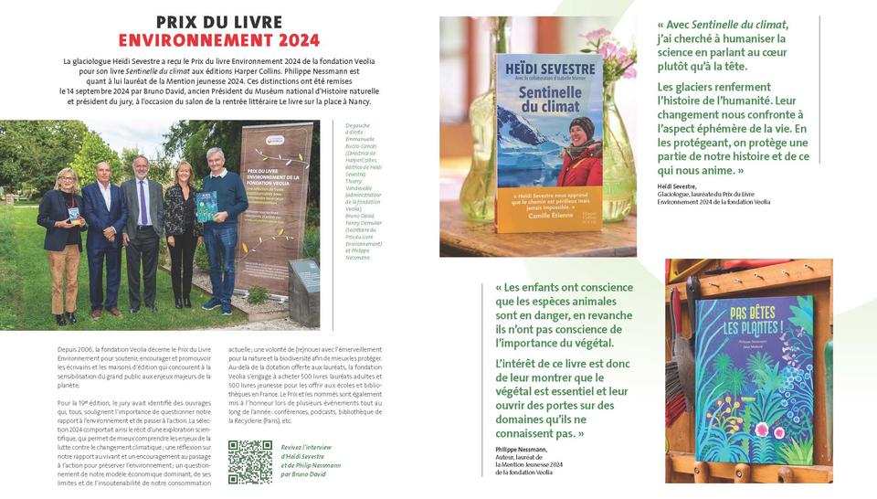 Fondation Veolia - Rapport annuel 2024, Prix du Livre Environnement