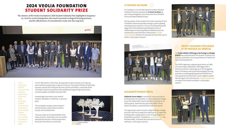 Veolia Foundation - 2024 Activity Report, Student Solidarity Prize