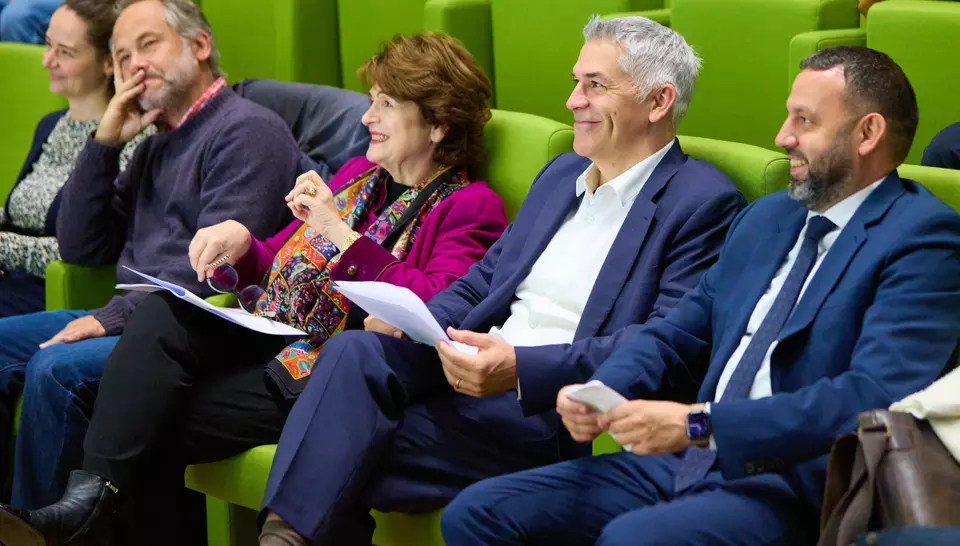 Clara Bercovici, Guillaume Aubourg, Dinah Louda, Jean-François Nogrette et Romain Torres aux Prix de la Solidarité Etudiante 2026 de la fondation Veolia