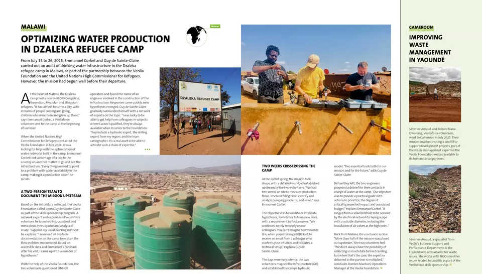 2025 Activity Report, Veolia Foundation, Missions in Malawi and Cameroon