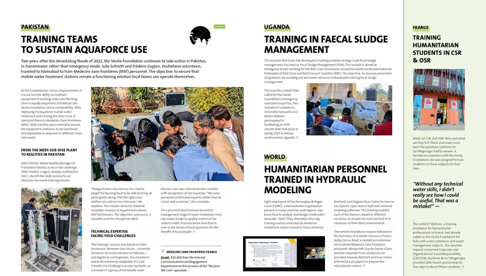2025 Activity Report, Veolia Foundation, Training Missions