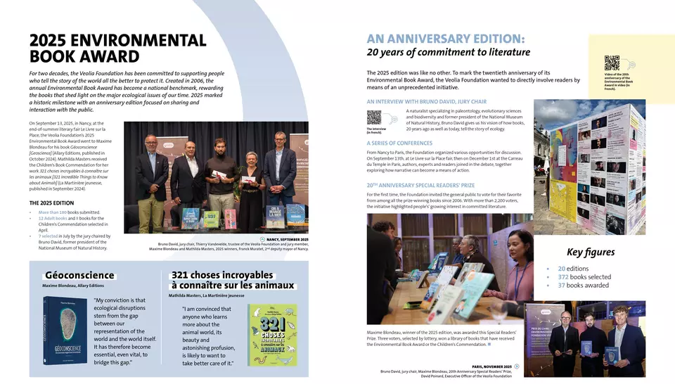 2025 Activity Report, Veolia Foundation, 2025 Environmental Book Award