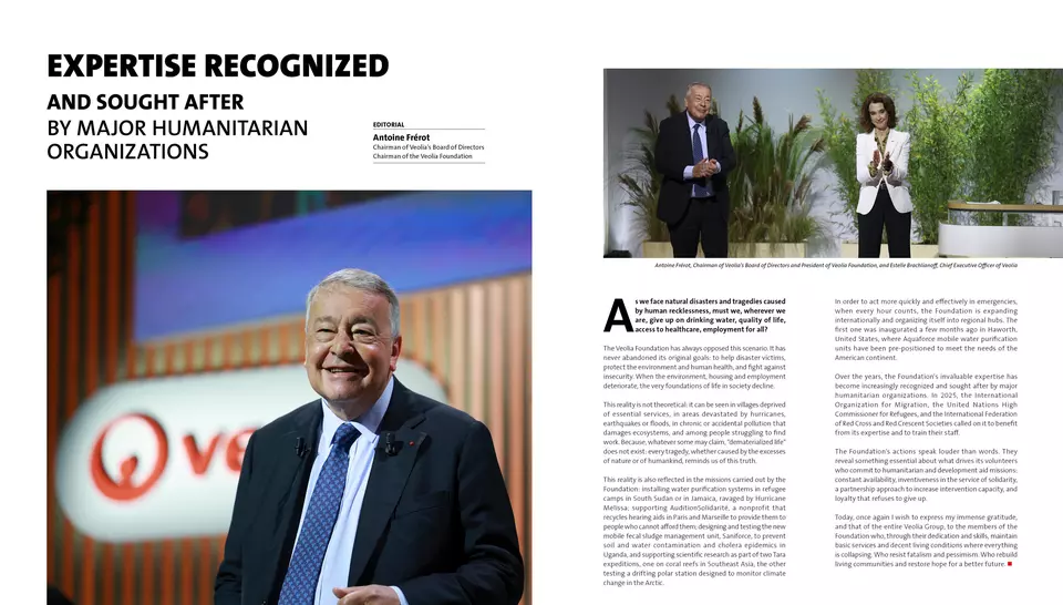 2025 Activity Report, Veolia Foundation, editorial