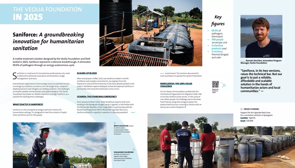 2025 Activity Report, The Veolia Foundation in 2025, Saniforce