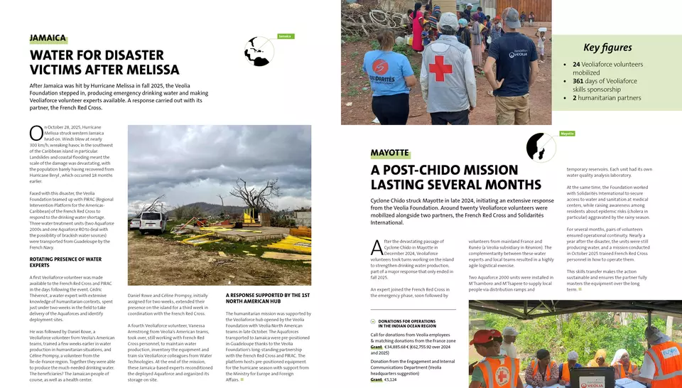 2025 Activity Report, Veolia Foundation, Missions in Jamaïca, Mayotte