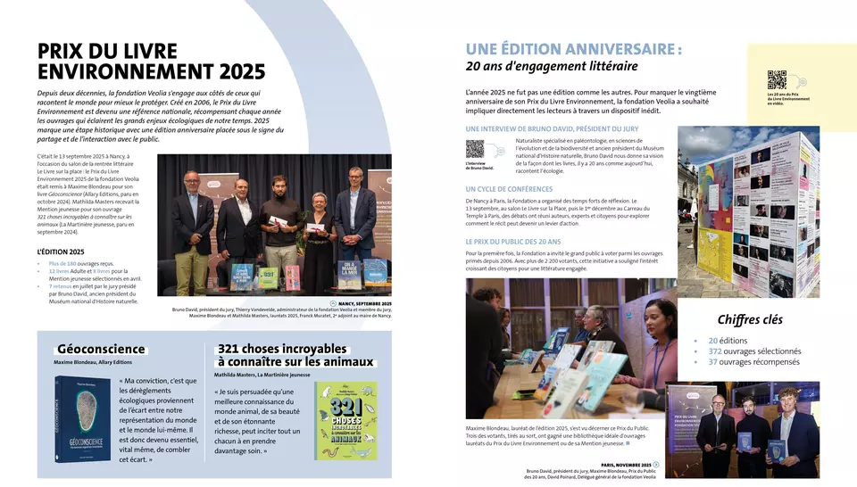 Rapport d'activité 2025, Fondation Veolia, Prix du Livre Environnement