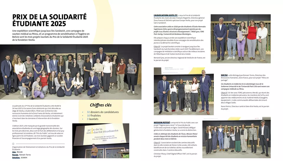 Rapport d'activité 2025, Fondation Veolia, Prix de la Solidarité Etudiante