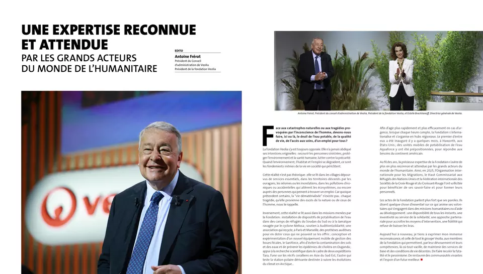 Rapport d'activité 2025, Fondation Veolia, édito