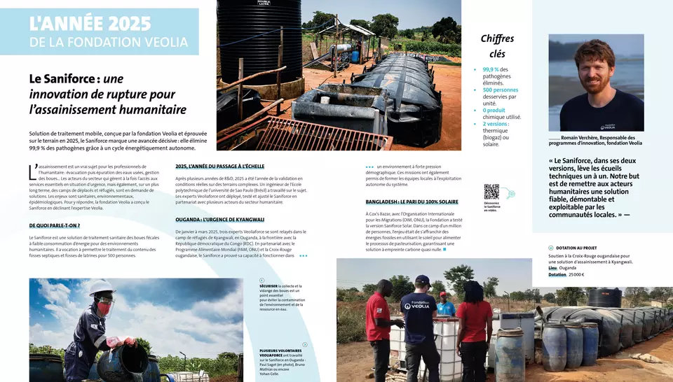 Rapport d'activité 2025, Fondation Veolia, L'année 2025, le Saniforce