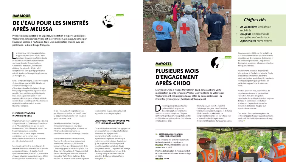 Rapport d'activité 2025, Fondation Veolia, Mission en Jamaïque, à Mayotte