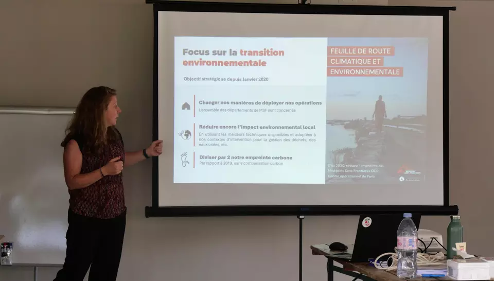 Marine Mudry présente Médecins Sans Frontières à la formation Veoliaforce de la fondation Veolia, 2026, France