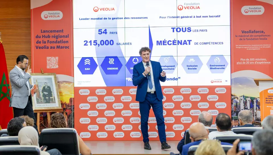 David Poinard, Délégué général de la fondation Veolia, au lancement d'un hub Veoliaforce au Maroc