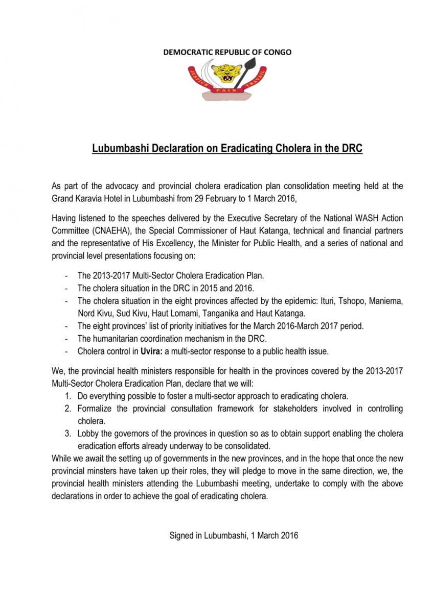 Déclaration de Lubumbashi ENG