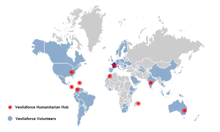 Carte des hubs Veoliaforce