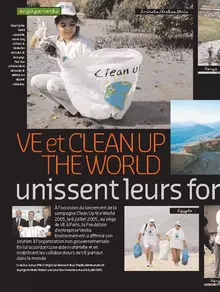 VE et CLEAN UP THE WORLD unissent leurs forces
