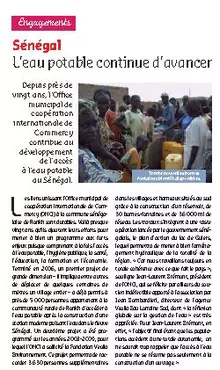 Sénégal L'eau potable continue d'avancer