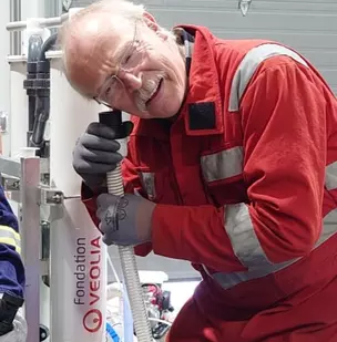 Daryn Watson, Veoliaforce volunteer on a assignment